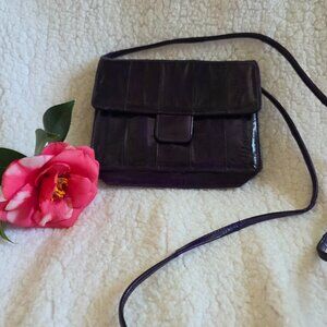 Purple Eel Mini Crossbody Purse Vintage 1980's